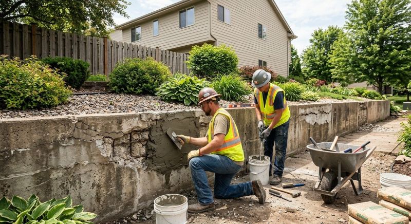 Brick Retaining Wall Repair in Belleville, IL