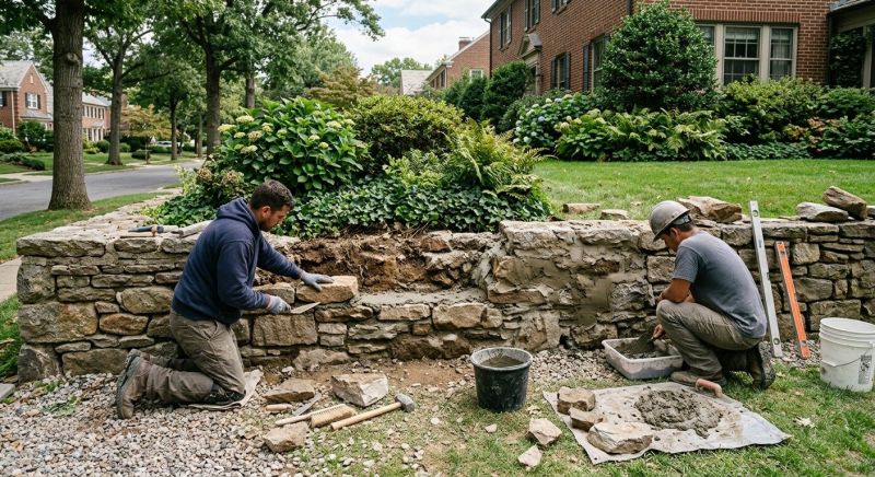 Stone Wall Repair in Collinsville, IL