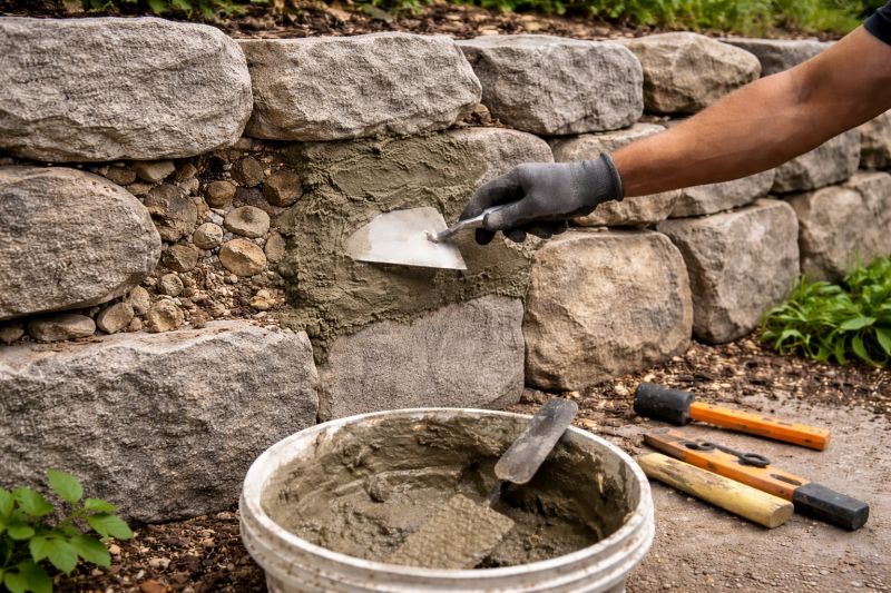 Stone Wall Repair in Trenton, IL